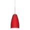Besa Lighting Riva 9 Cord Pendant, Ruby Matte, Satin Nickel Finish, 1x9W LED 1JT-1511RM-LED-SN - alternate 1